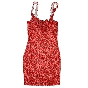 Shein Red Polka Dot Tank Midi Dress Size X Small